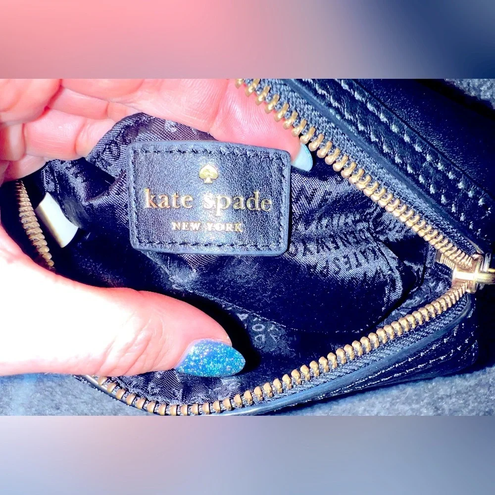 ♠️ Kate Spade ♠️ Black Leather and Calf Hair Leopard Crossbody Bag - Picture 6 of 13